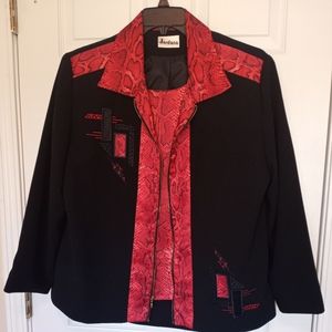 Jordana Snake Print Jacket with Top Size XL